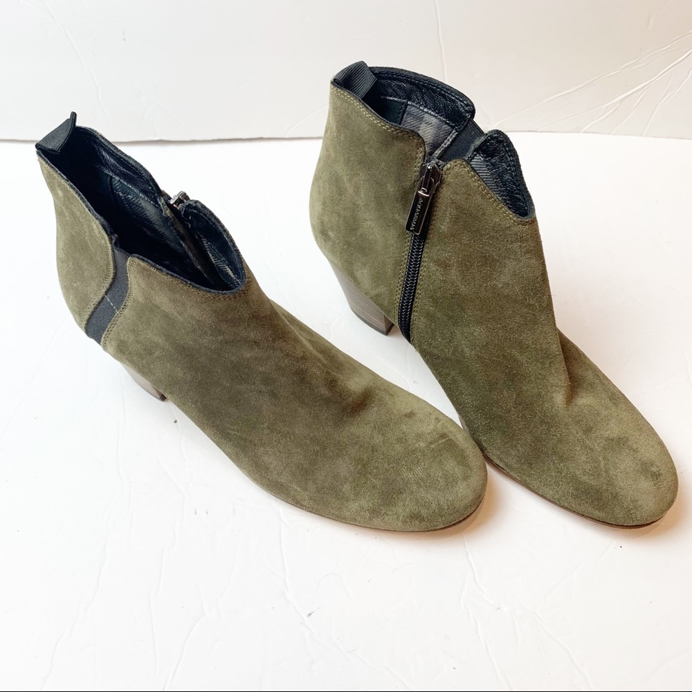 Aquatalia | size 7, fits like 6.5 Famous Army Green Suede Ankle Boots - Picture 8 of 10